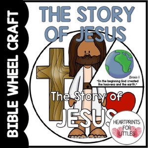 The Story of Jesus Bible Wheel Craft, Bible Activity for Kids, Sunday School Craft, Homeschool Bible Activity