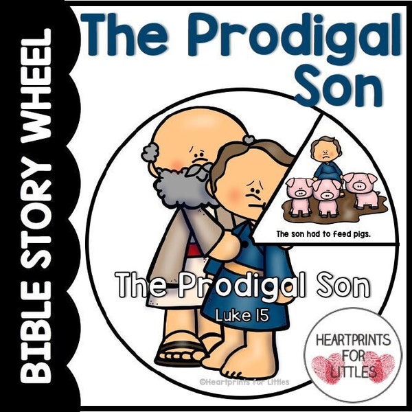 The Prodigal Son Bible Story Wheel, Luke 15, Bible Story Craft, Sunday School Activity