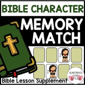 Bibel-Charakter-Memory-Match-Spiel, Bibelspiel für Kinder, Sonntagsschulaktivität, christliche Ressourcen, Hausschule druckbar