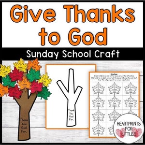 Give Thanks to God Craft for Kids, Thanksgiving Christian Craft, Thanksgiving Tree Craft, Attributes of God, Sunday School Craft