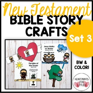 New Testament Bible Story Crafts-Set 3, Bible Crafts, Homeschool Printable, Sunday School Crafts