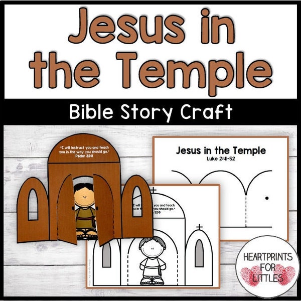 Jesus in the Temple Bible Craft for Kids, Young Jesus in the Temple, Sunday School Craft, Homeschool