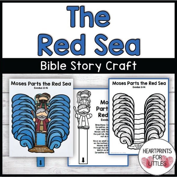 Moses and the Red Sea Bible Craft for Kids, Moses Parts the Red Sea, Sunday School Craft, Homeschool