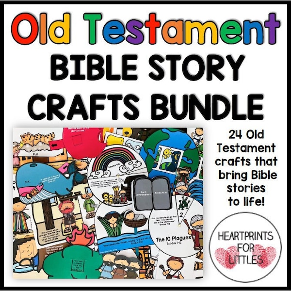 Old Testament Bible Story Crafts Bundle, 24 Bible Crafts for Kids, Homeschool Printable, Sunday School Crafts, Christian Crafts