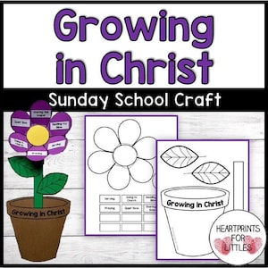 Growing in Christ Craft for Kids, Sunday School Craft, Christian Craft, Homeschool Craft