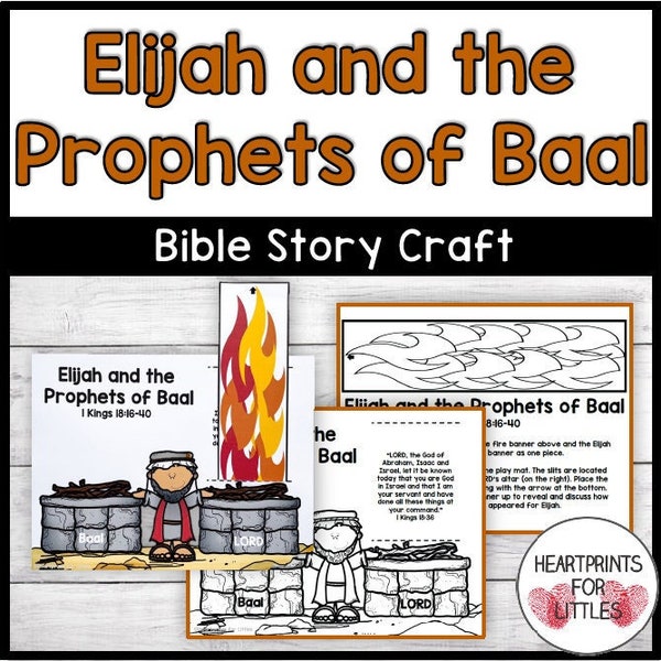 Élie et les prophètes de Baal Artisanat biblique pour enfants, École du dimanche, École à la maison