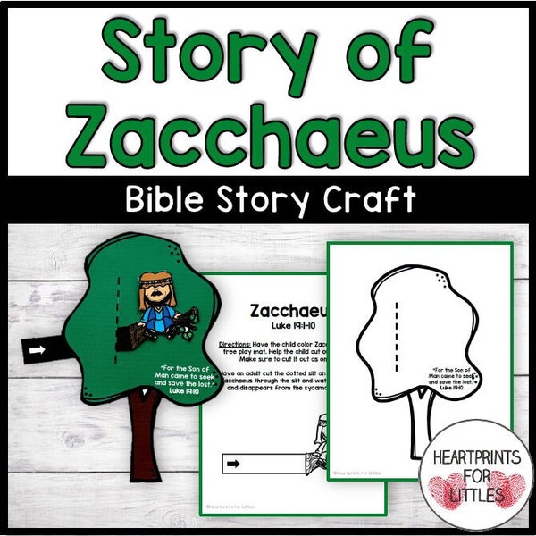 Zacchaeus Bible Craft for Kids, Sunday School Craft, Homeschool Activity