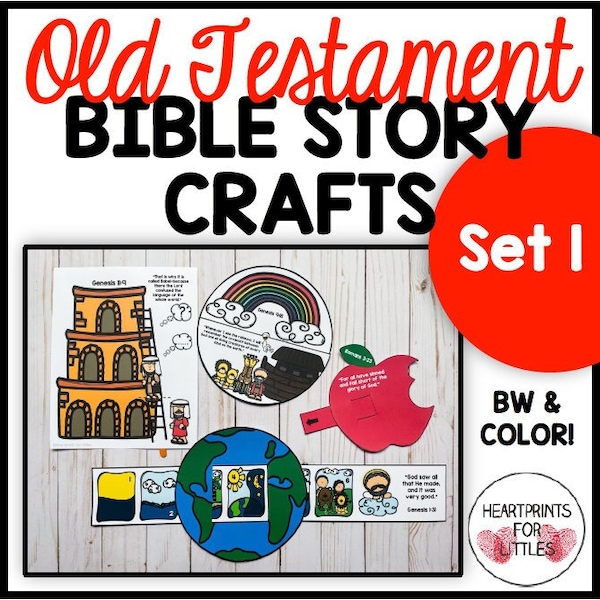 Old Testament Bible Story Crafts-Set 1, Bible Crafts, Homeschool Printable, Sunday School Crafts