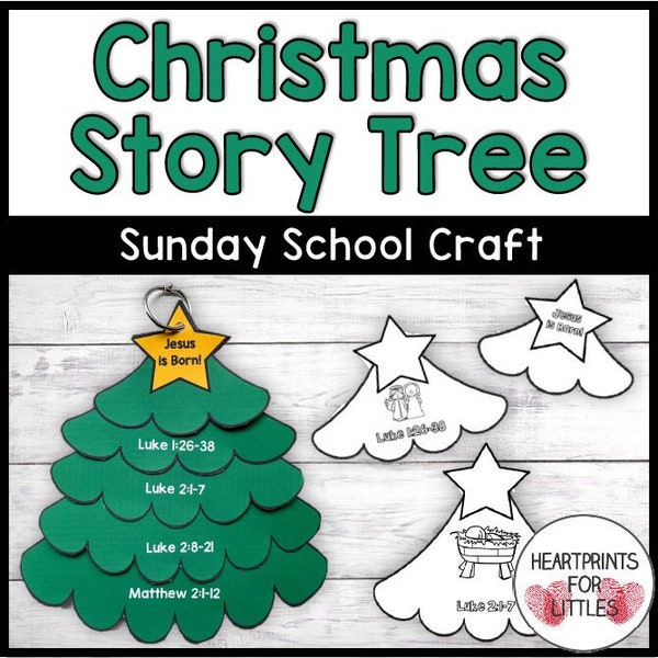 Christmas Story Tree Craft, Christmas Tree Flip Book, Christmas Bible Craft, Christmas Nativity Craft