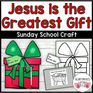 Jesus is the Greatest Gift Craft, Christmas Bible Craft, Birth of Jesus Craft, Christmas Sunday School Craft