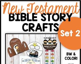 New Testament Bible Story Crafts-Set 2, Bible Crafts, Homeschool Printable, Sunday School Crafts