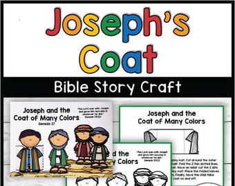Manualidad de la historia bíblica de la túnica de José, actividad y manualidad para la escuela dominical (descarga digital)