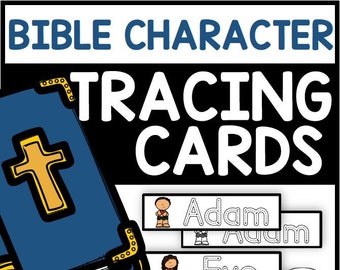 Bible Character Tracing Cards, Sunday School Activity (Digital Download)