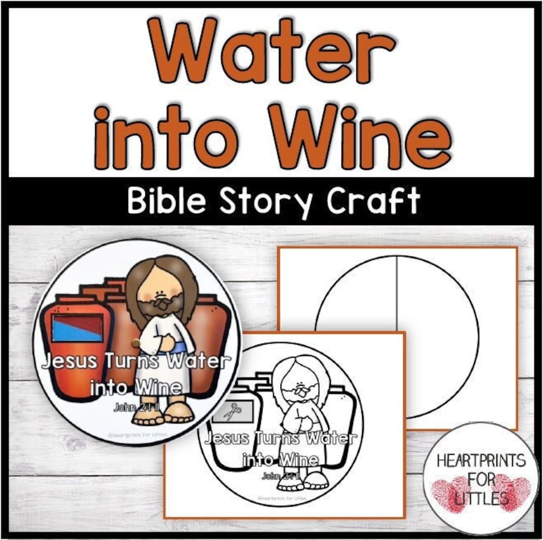 Jesus Turns Water Into Wine Bible Wheel Craft for Kids, Miracle of Jesus Craft, Sunday School