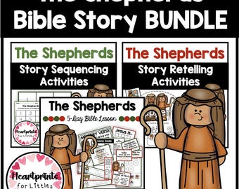 Shepherds Bible Story Bundle, Nativity Lesson, Sunday School Activities