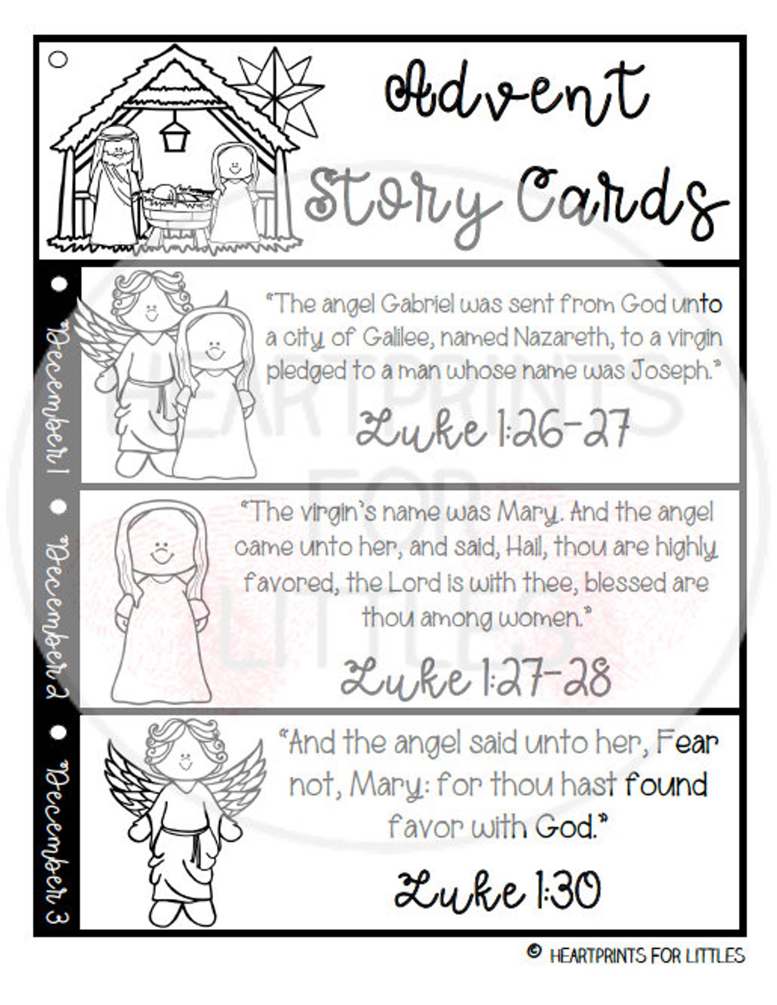 Advent Story Cards for Kids Christmas Story Cards Bible - Etsy