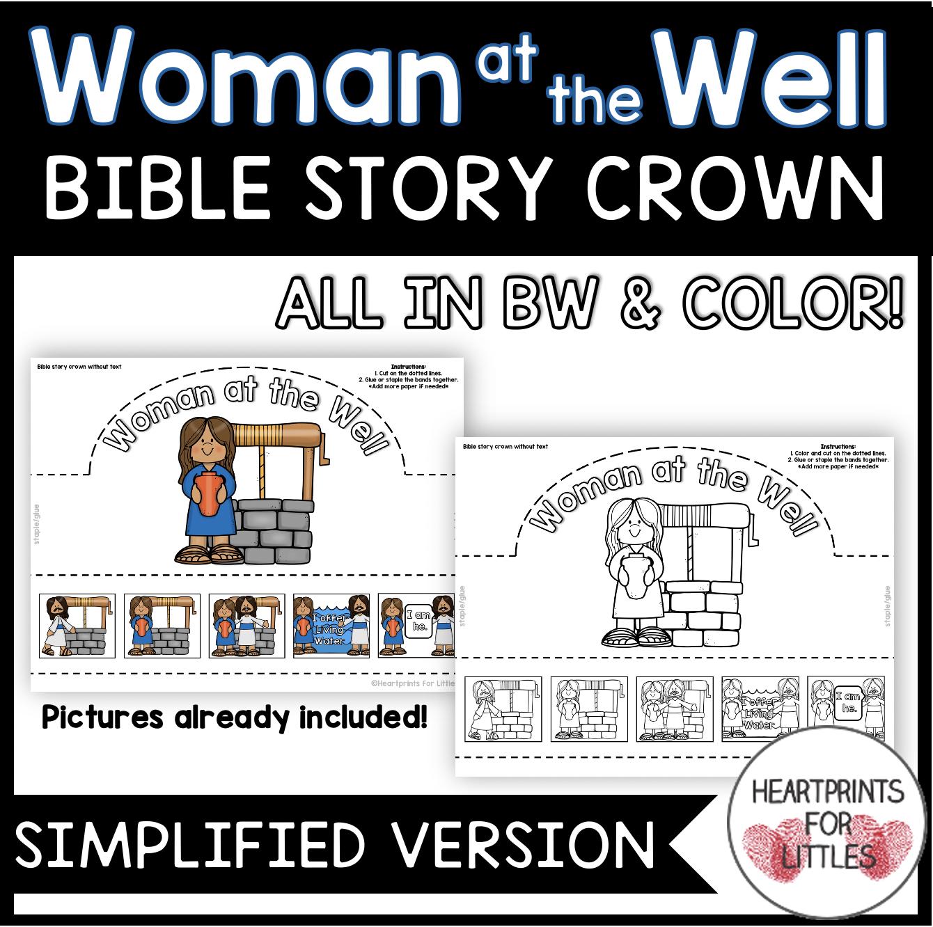 Jesus and the Samaritan Woman at the Well Bible Story Crown, Sunday ...