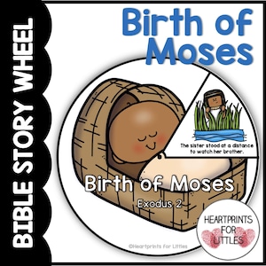 Birth of Moses Bible Story Wheel, Bible Craft, Sunday School Activity