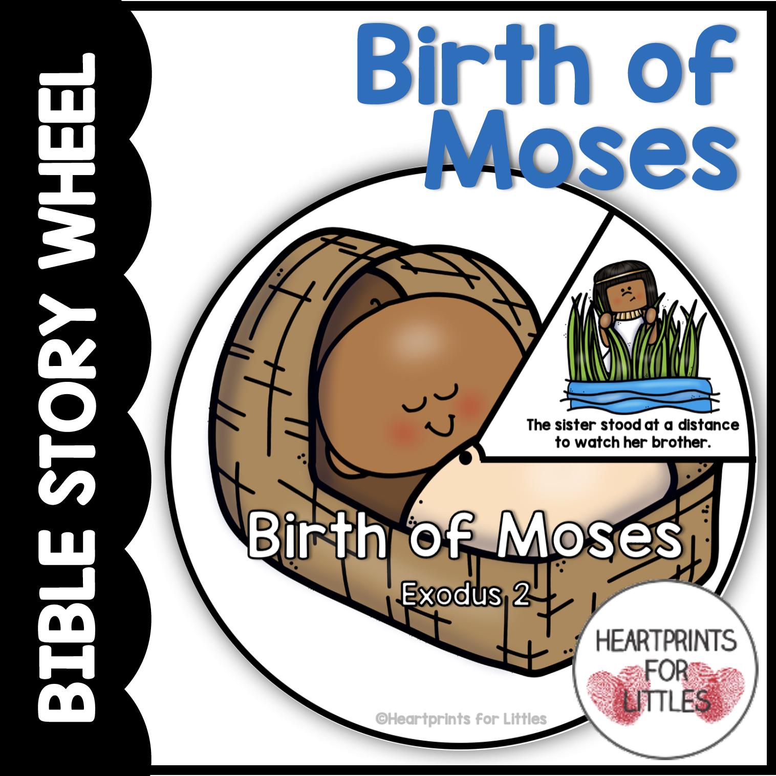 Birth of Moses Bible Story Wheel, Bible Craft, Sunday School Activity