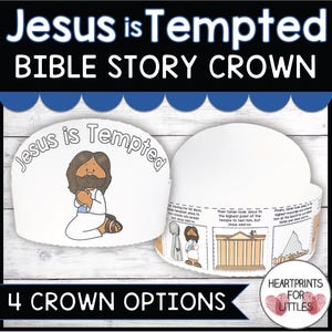 Jesus is Tempted in the Desert Bible Story Crown, Bible Headband, Bible Craft, Christian Craft, Sunday School Activity