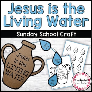 Jesus is the Living Water Sunday School Craft, Samaritan Woman at the Well Bible Craft, VBS Craft, Hands-On Craft