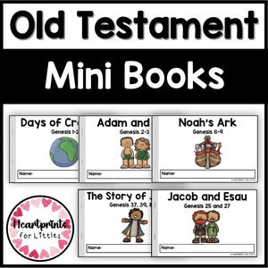 Altes Testament Minibücher, 19 Minireader, Bibelgeschichten für Kinder, Emergente Leser, Homeschool Printables, Sonntagsschulaktivitäten