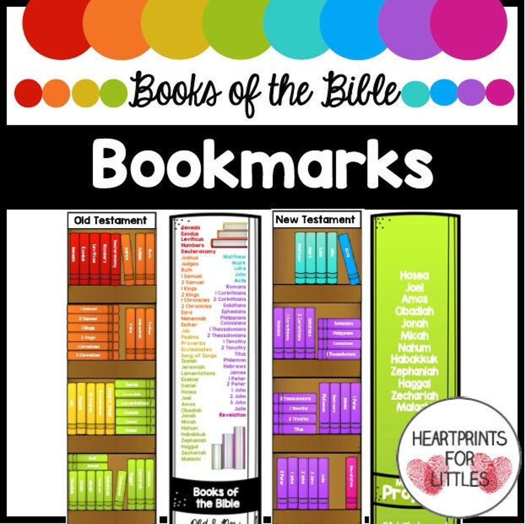 Books of the Bible Bookmarks, Old and New Testament, 66 Books, Bible