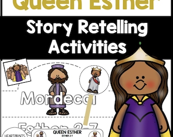 Queen Esther Bible Story Retelling Activities (Digital Download)