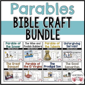 Parables of Jesus Bible Craft Bundle, 8 Crafts, 30% OFF, Sunday School Crafts, 1 FREE CRAFT