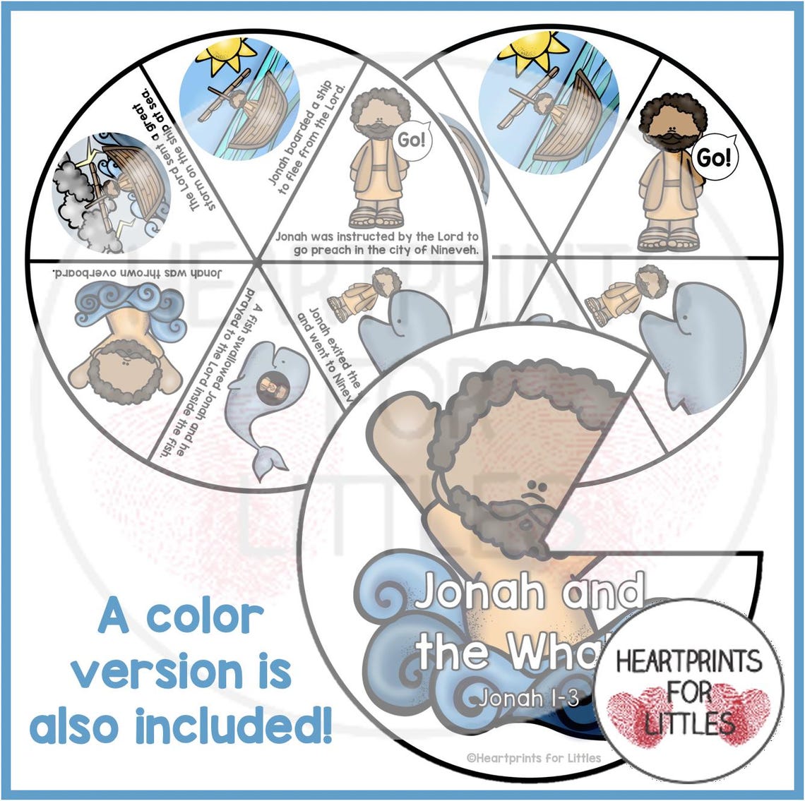 Jonah and the Whale Story Wheel, Bible Craft (digital Download) - Etsy