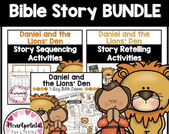 Daniel and the Lions' Den Bible Story Bundle, Activities (Digital Download)
