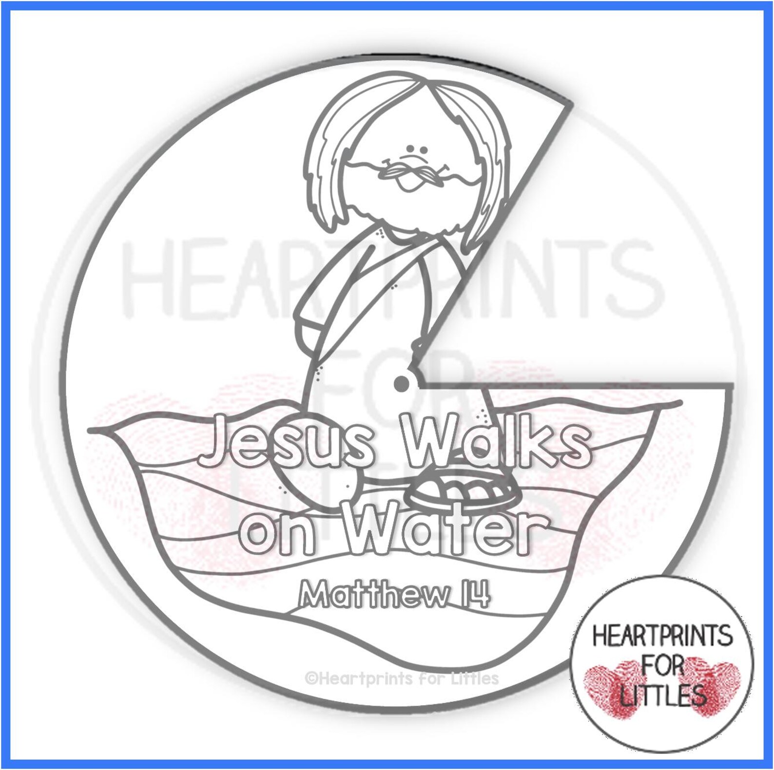Jesus Walks on Water Bible Story Wheel, Sunday School Craft (digital ...