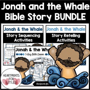 Jonah and the Whale Bijbelverhalenbundel, 5-daagse bijbelles, reeksactiviteiten, activiteiten navertellen, zondagsschoolhulpmiddelen
