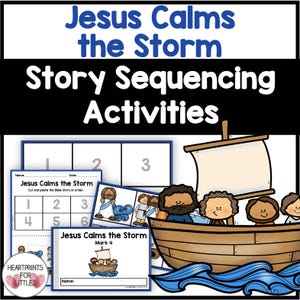 Activités de séquençage de l&#39;histoire biblique Jésus calme la tempête (téléchargement numérique)