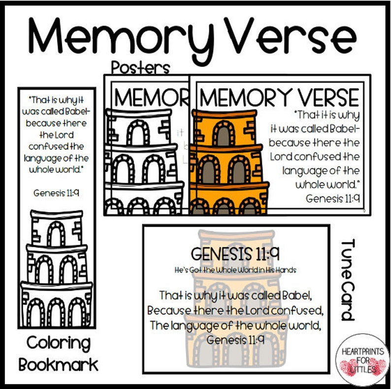 Tower of Babel 5-Day Bible Lesson Sunday School Lesson Homeschool Activities