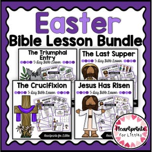 Easter Bible Lesson Bundle, Holy Week, Bible Activities and Crafts (Digital Download)