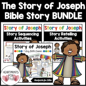 Die Geschichte von Joseph Bibelgeschichten-Bundle, 7-Tage-Bibelstunde, Sequenzierungsaktivitäten, Nacherzählaktivitäten, Sonntagsschulressourcen