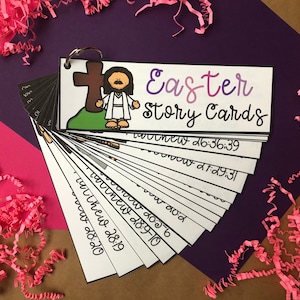 Easter Story Cards for Kids, Bible Story, Homeschool Printable, Sunday School Activity