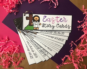 Easter Story Cards for Kids, Bible Story, Homeschool Printable, Sunday School Activity