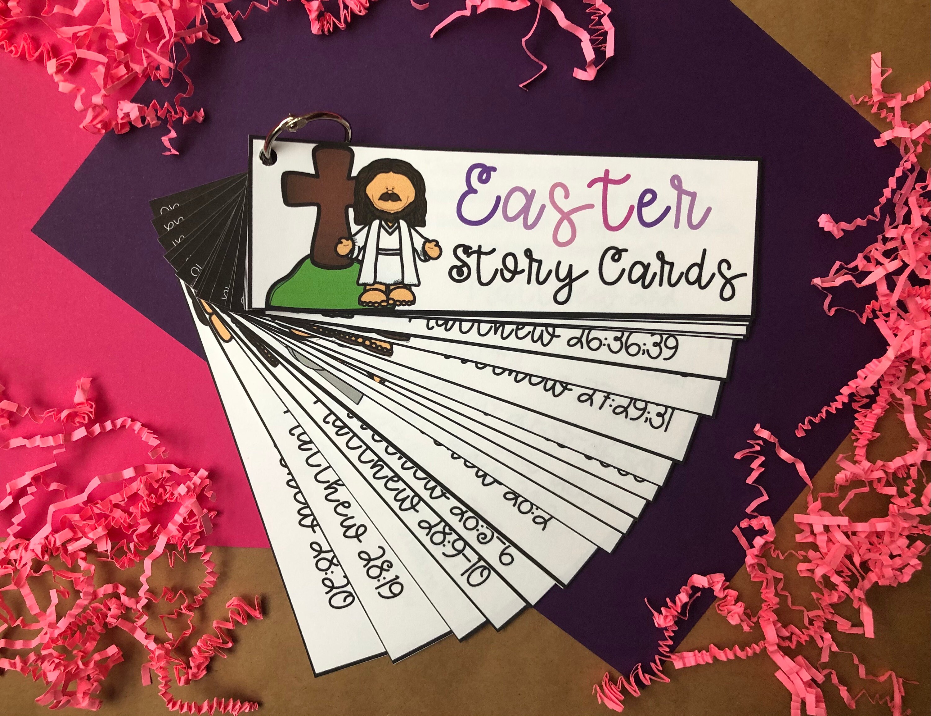 Easter Story Cards | Bible Verse Flip Cards | Christian Kids Printable ...