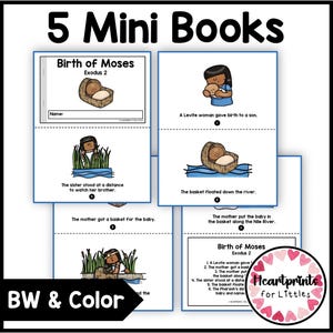 Moses Mini Books, Bible Stories for Kids, Sunday School (Digital Download) image 2