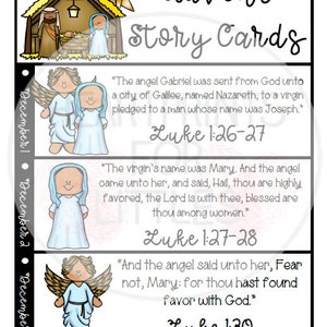 Advent Story Cards for Kids, Christmas Story Cards, Bible Story ...