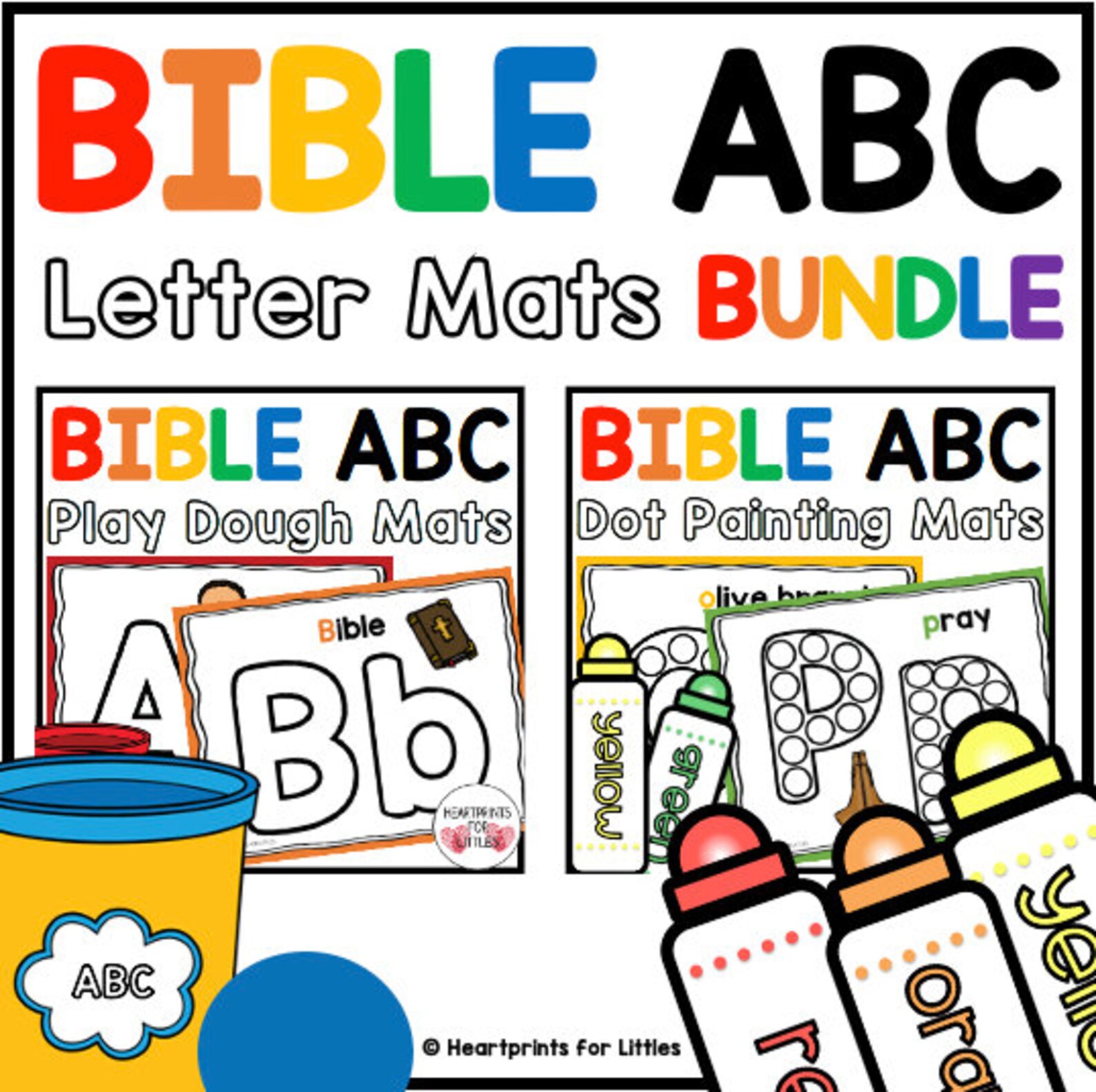 Bible Alphabet Letter Mats Playdough Mats Dot Marker Mats Etsy