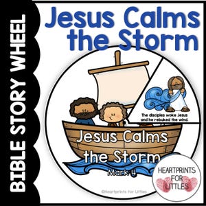 Roue biblique Jésus calme la tempête : créations manuelles pour l&#39;école du dimanche (Modèle PDF)