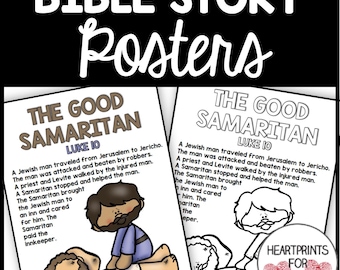 Bible Story Posters, Nursery, Preschool, Sunday School (Digital Download)
