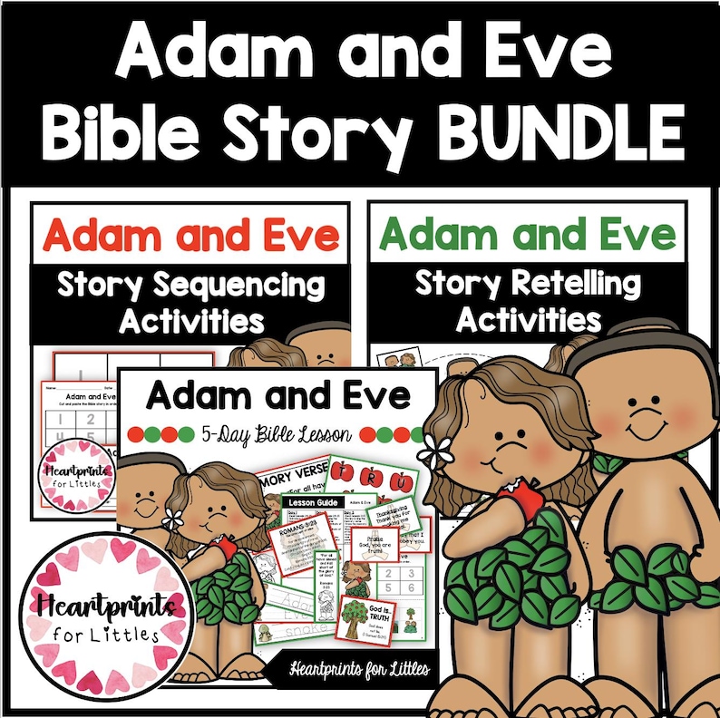 Adam and Eve Bible Story Bundle, Bible Story Activities, 1 FREE Product ...