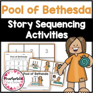 Jesus Heals at the Pool of Bethesda Bible Story Sequencing Activities, Mini Book (Digital Download)