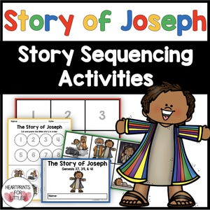 The Story of Joseph Bible Story Sequencing Activities for Kids, Joseph and His Brothers, Homeschool Printable, Sunday School Lesson