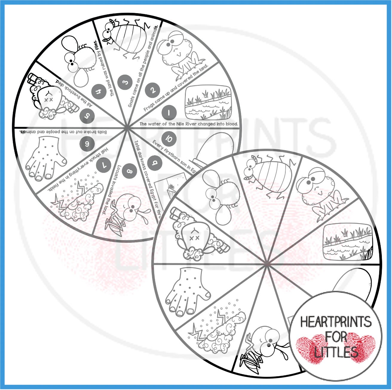 The 10 Plagues of Egypt Bible Story Wheel, Bible Craft, Sunday School ...