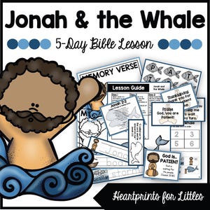Jonah and the Whale 5-Day Bible Lesson, Jonah 1-3, Homeschool Activities, Sunday School Lesson
